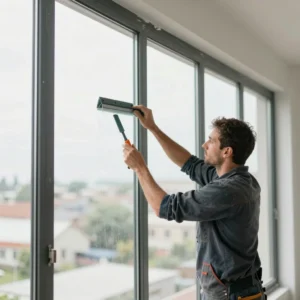 Post-Construction Glass Scraping & Scrub